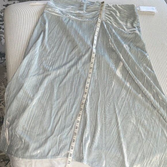 Vince Womens Size 8 Ruched Velvet Paneled Skirt - Picture 14 of 15